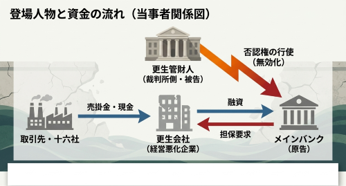 集合債権譲渡担保の裁判例における当事者と資金の流れ