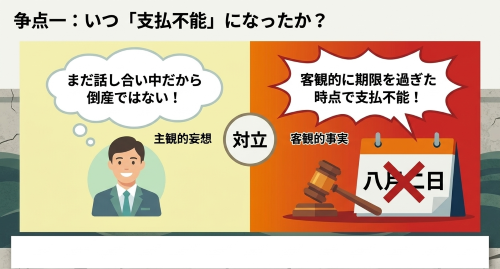 私的整理中の返済期限経過と支払不能の認定