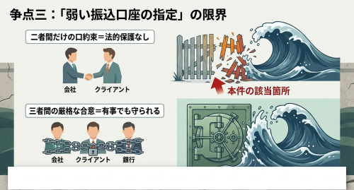 弱い振込指定と相殺禁止の例外が認められない理由