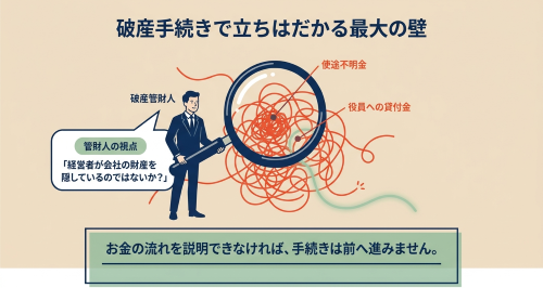 法人破産 破産管財人 調査 使途不明金