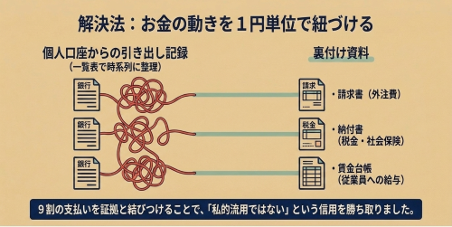 使途不明金 入出金整理 裏付資料